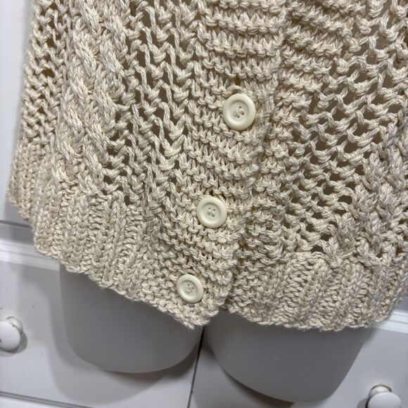 The Specialty House Open Knit Sweater Vest Womens L Silk Blend Cottagecore Boho - Picture 2 of 7